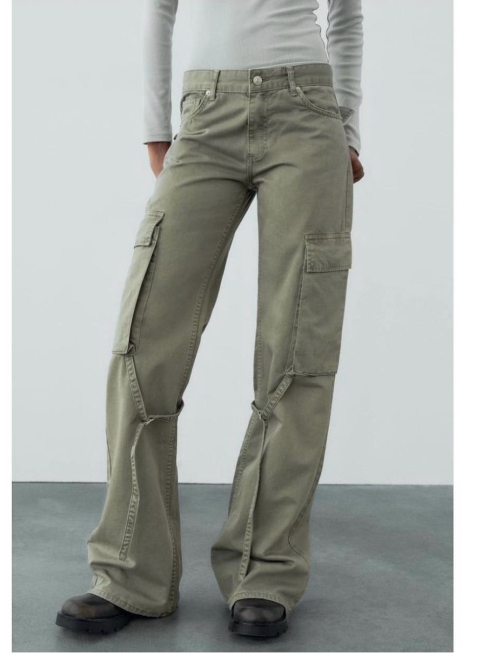 Zara Cargo Wide Leg Stylish Utility Jeans